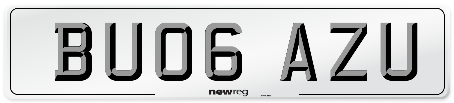 BU06 AZU Number Plate from New Reg
